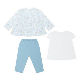 Floral Kitten T-Shirt, Leggings & Sweatshirt Three-Piece Set