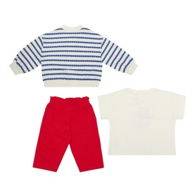 Printed Sweatshirt, T-Shirt & Sweatpants Three-Piece Set