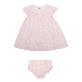 Floral Embroidered Dress & Bloomers Two-Piece Set