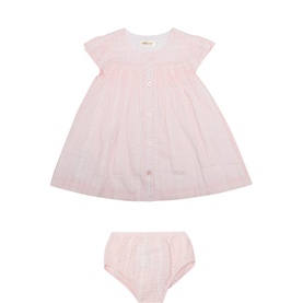 Floral Embroidered Dress & Bloomers Two-Piece Set