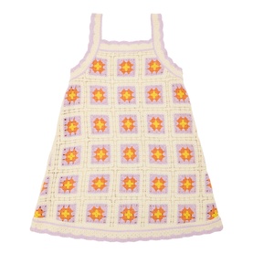Printed Crochet Dress