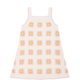 Printed Crochet Dress