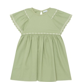 Embroidered Frill Detail Dress