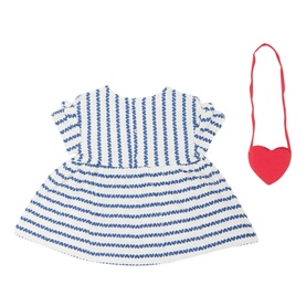 Striped Dress & Heart-Shaped Purse Two-Piece Set