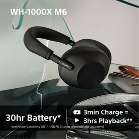 WH1000 Mark 6 Noise Cancelling Bluetooth Over Ear Headphones Midnight Blue