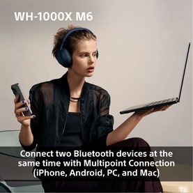 WH1000 Mark 6 Noise Cancelling Bluetooth Over Ear Headphones Midnight Blue