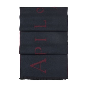 Two-Tone Logo Wool Scarf