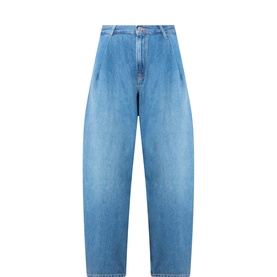 Saharper Pleated Wide-Leg Jeans