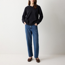 Ribbed Trim Knitted Hoodie