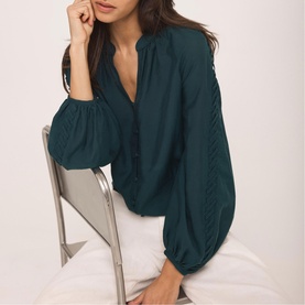 Whipstitch Detail Blouse