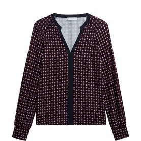 Zelia Printed Long-Sleeved Top