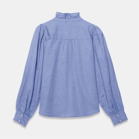 Chambray Ruffle Blouse