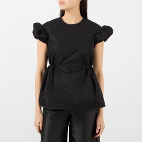 Chiara Puff-Sleeve Jacquard Top