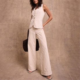 Textured Wide Leg Jeans