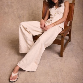 Textured Wide Leg Jeans