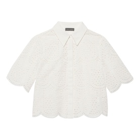 Broderie Scallop Trim Shirt