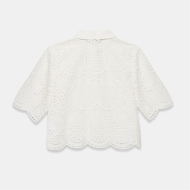 Broderie Scallop Trim Shirt
