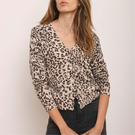 Leopard Scalloped Edge Cardigan
