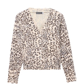 Leopard Scalloped Edge Cardigan