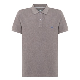 Rodd & Gunn The Gunn Polo Shirt in Mocha, short sleeves, flat collar, button fastening, embroidered pointer logo detail