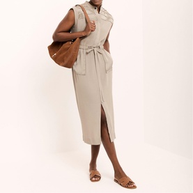 Utility Drawstring Shirt Dress