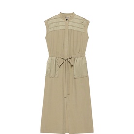 Utility Drawstring Shirt Dress