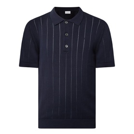 Open Work Knitted Polo Shirt