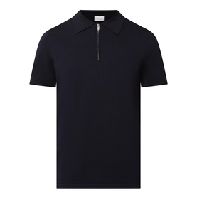 Solid Zip Polo Shirt