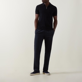 Solid Zip Polo Shirt