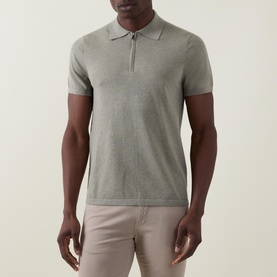 Zip Knitted Polo Shirt
