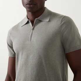 Zip Knitted Polo Shirt