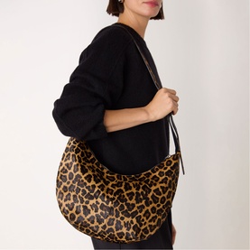 Sia Leopard Curved Crossbody Bag