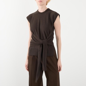 Tie Waist Knitted Vest