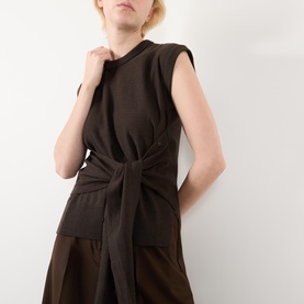 Tie Waist Knitted Vest