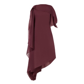 Voile Scarf Asymmetric Dress