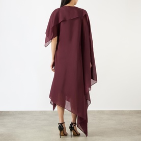 Voile Scarf Asymmetric Dress