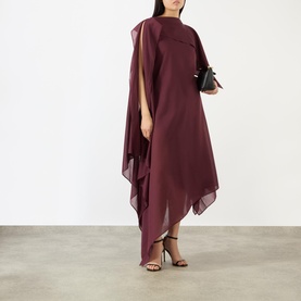 Voile Scarf Asymmetric Dress