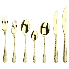 Champagne Avalon Cutlery Set, 60-Piece