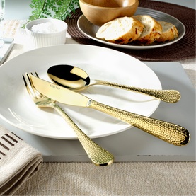 Champagne Avalon Cutlery Set, 60-Piece