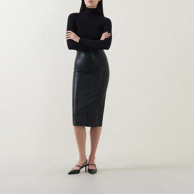 High-Rise Faux Leather Pencil Skirt