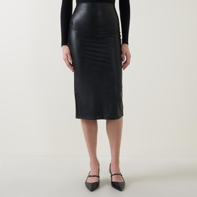 High-Rise Faux Leather Pencil Skirt