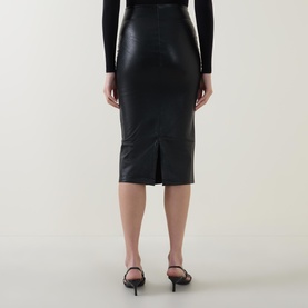 High-Rise Faux Leather Pencil Skirt