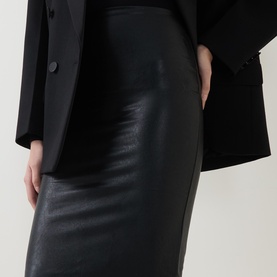 High-Rise Faux Leather Pencil Skirt