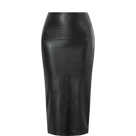 High-Rise Faux Leather Pencil Skirt