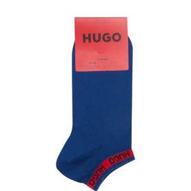 Two-Pack Tape Logo Ankle Socks