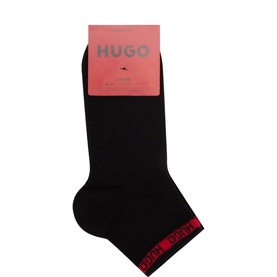 Two-Pack Tape Logo Short Socks