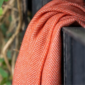 Wool Herringbone Throw Orange