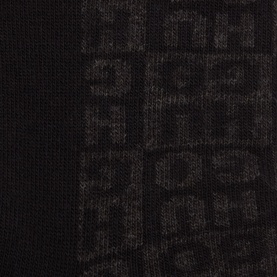 Hugo black cotton blend socks multi pack with tonal logo jacquard pattern, close-up fabric detail