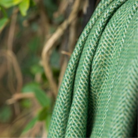 Wool Herringbone Throw Green