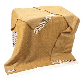 Wool Herringbone Throw Gold